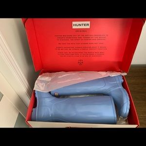 Hunter Tall Gloss Boots - Blue